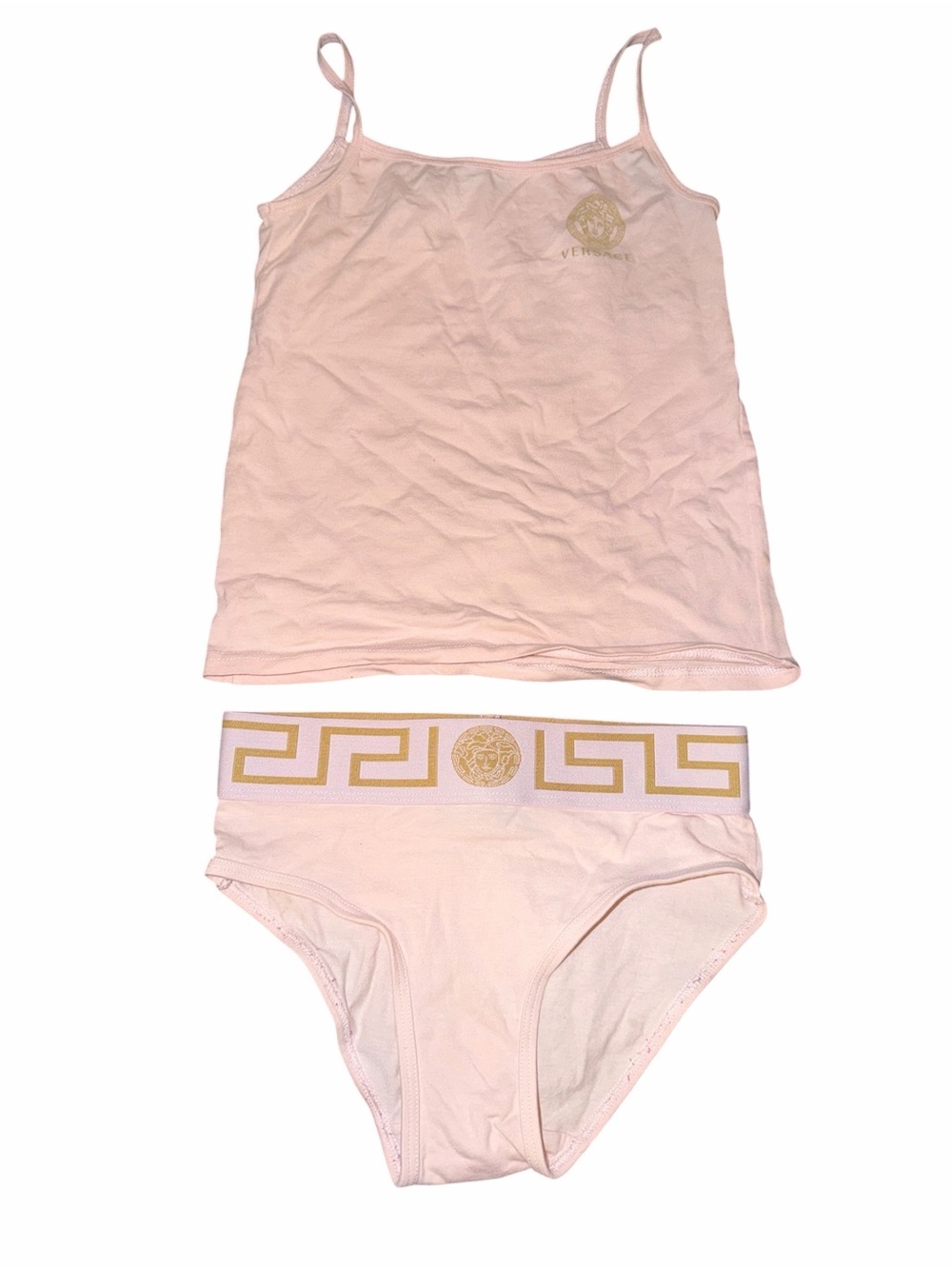 Versace Kids Greco Border Jersey Tank Top and Briefs set
